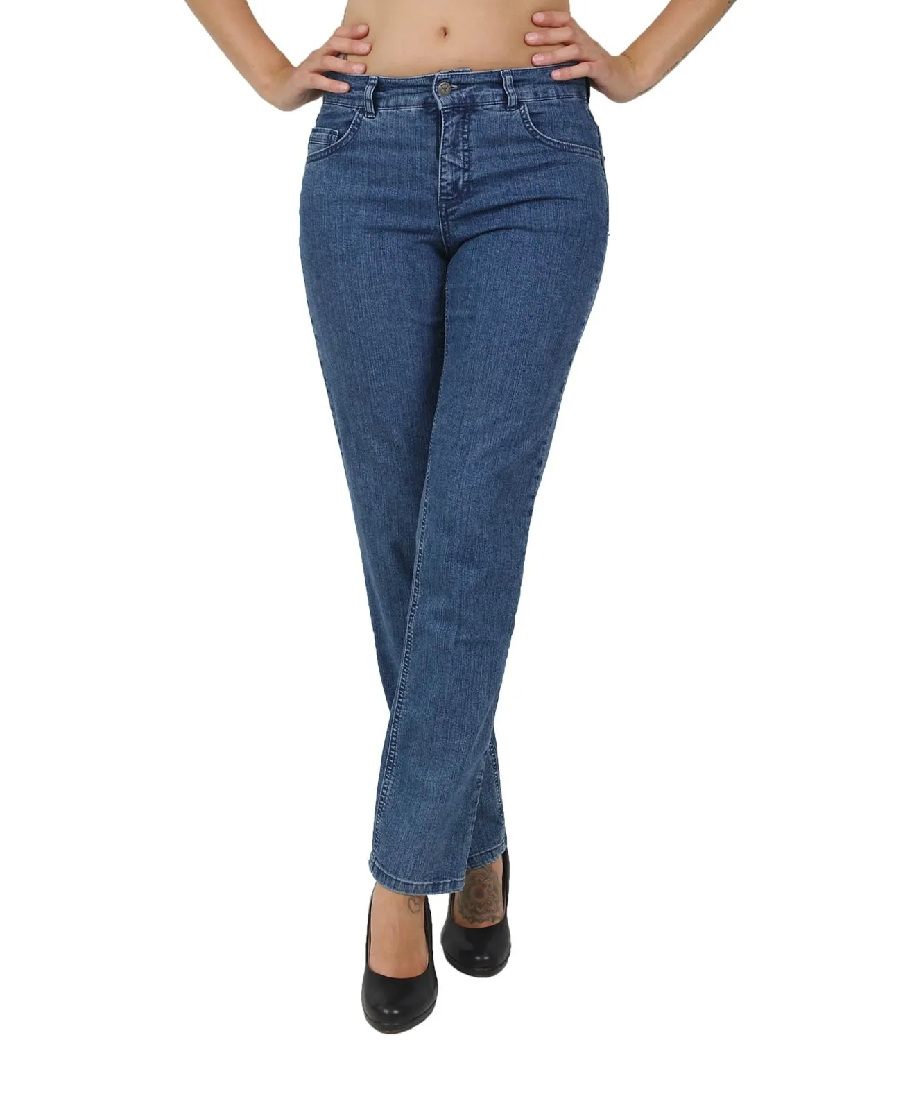 Damen Jeans Skinny Button von Angels in Mid Blue