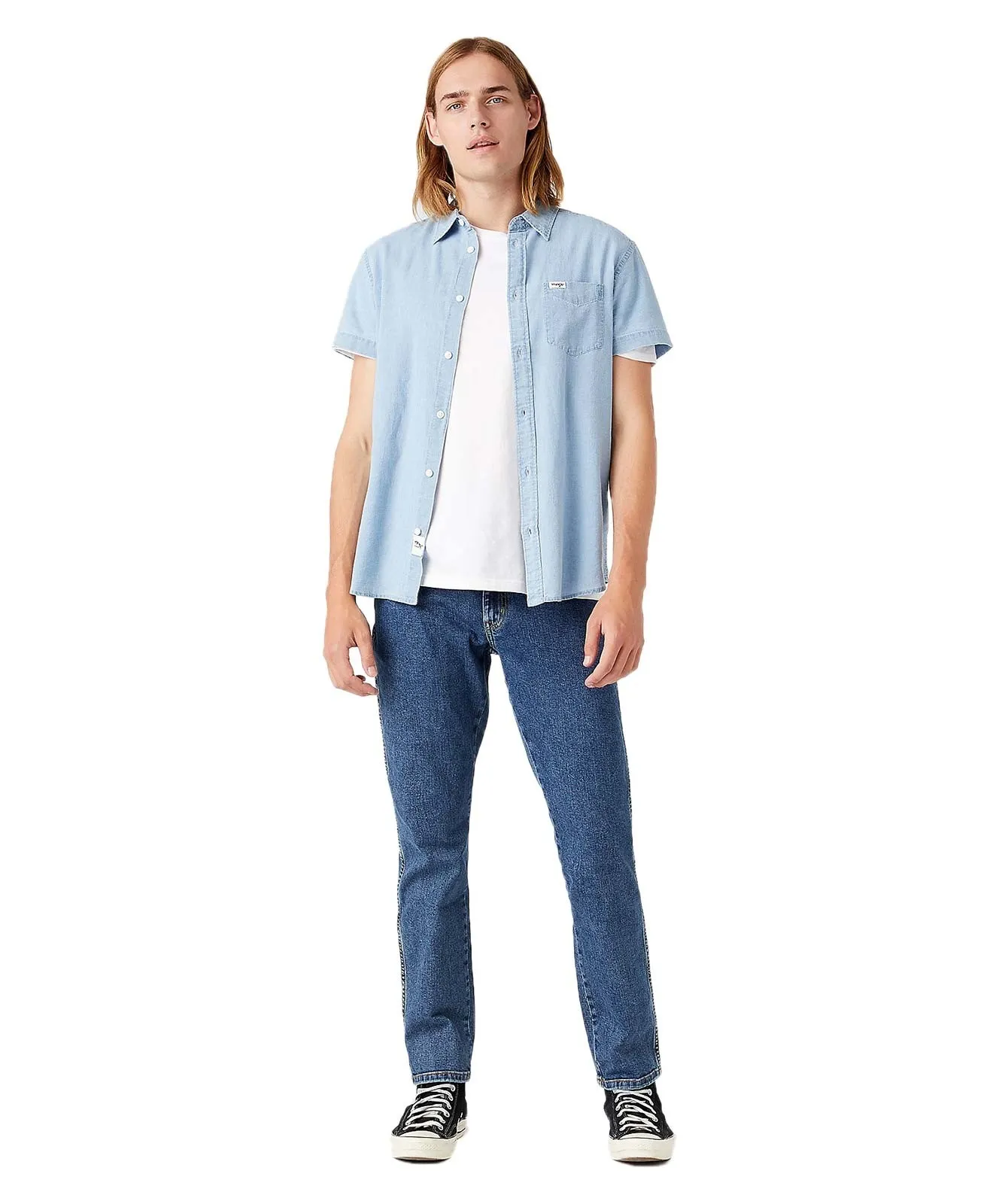 Herren Jeans Texas Slim von Wrangler in Stonewash