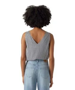 Vero Moda Top Bumby mit Knopf Details in Streifenoptik