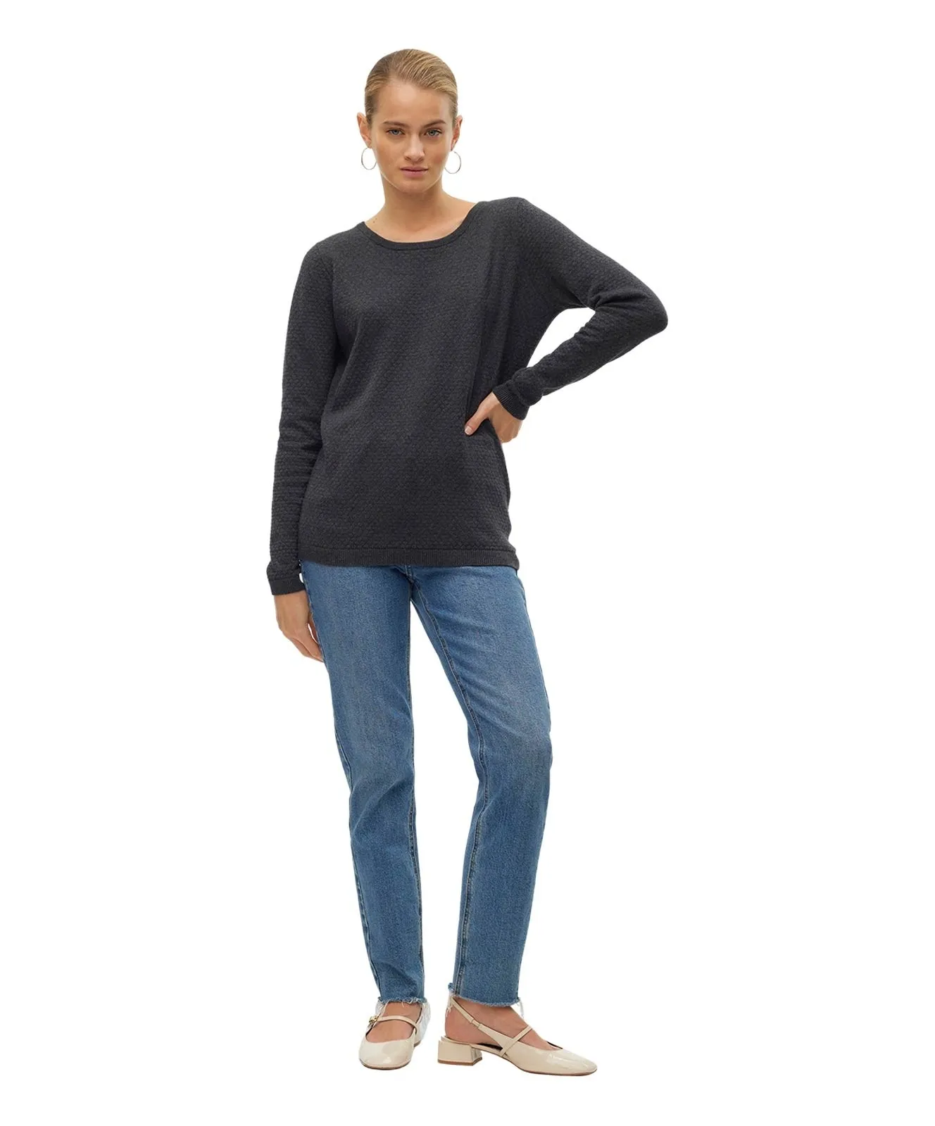 Damen Pullover Care von Vero Moda in Dark Grey Melange