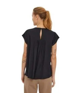 Vero Moda Blusenshirt Debbie mit kurzen Ärmeln in Schwarz