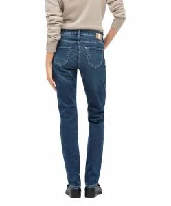 Mac Damen Jeans Slim Fit Carrie Pipe in blauem New Basic