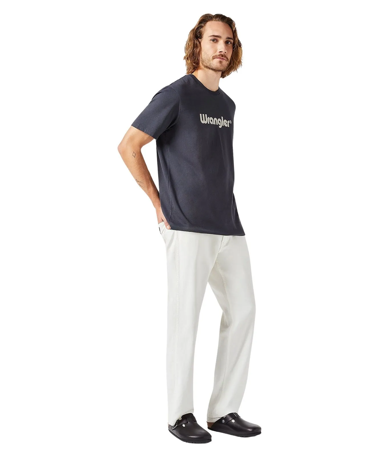 Herren Shirt Frame Logo Tee von Wrangler in Black