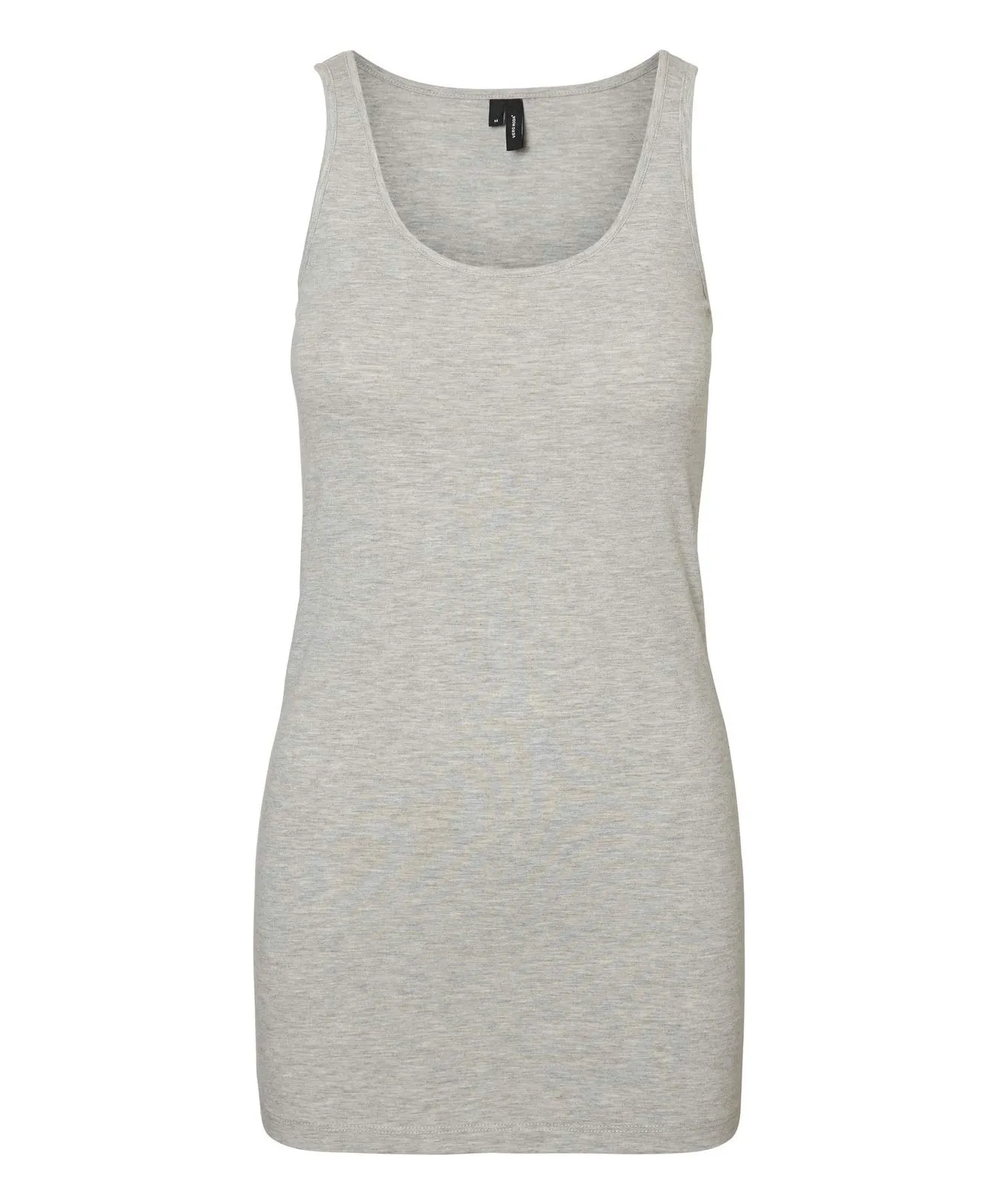 Damen Shirt Maxi Long Tank Top von Vero Moda in Light Grey Melange