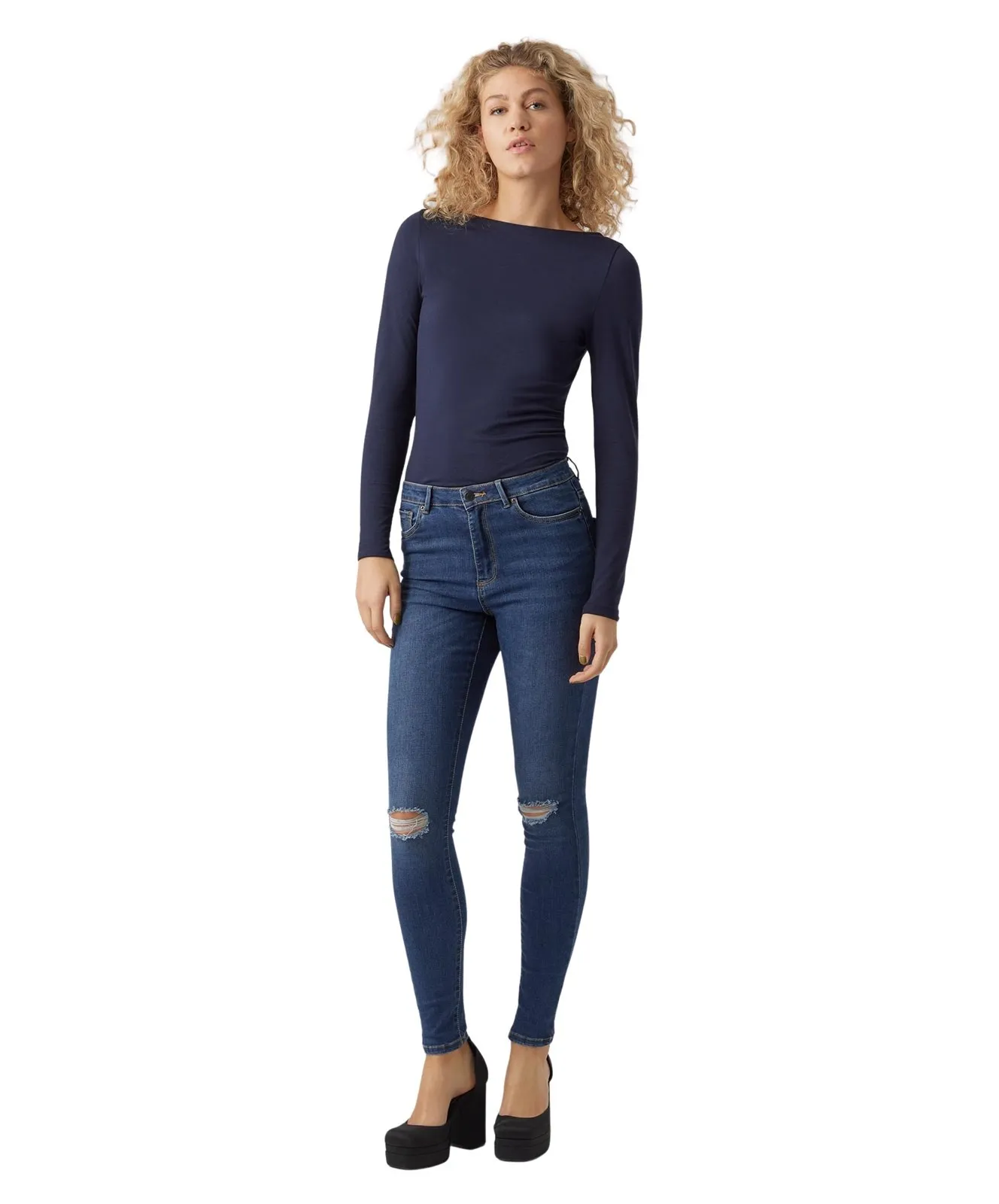 Damen Jeans Sophia von Vero Moda in Dark Blue Denim
