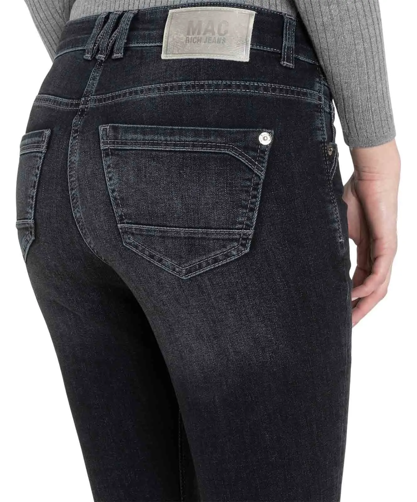 Damen Jeans Rich Slim von MAC in Anthra Used