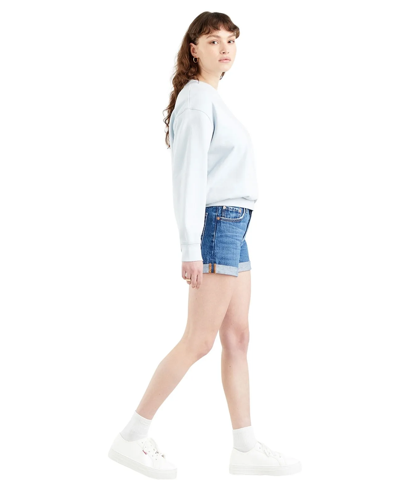 Damen Jeans 501 Short Long von Levis in Orinda Troy Scraped