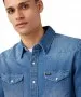 Herren Hemd Western Denim Shirt von Wrangler in Icon Mid Stone