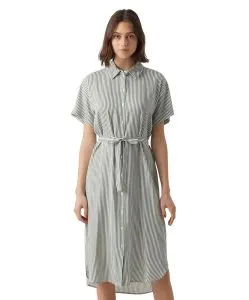 Vero Moda Hemdkleid Bumby mit Gürtel in Streifenoptik