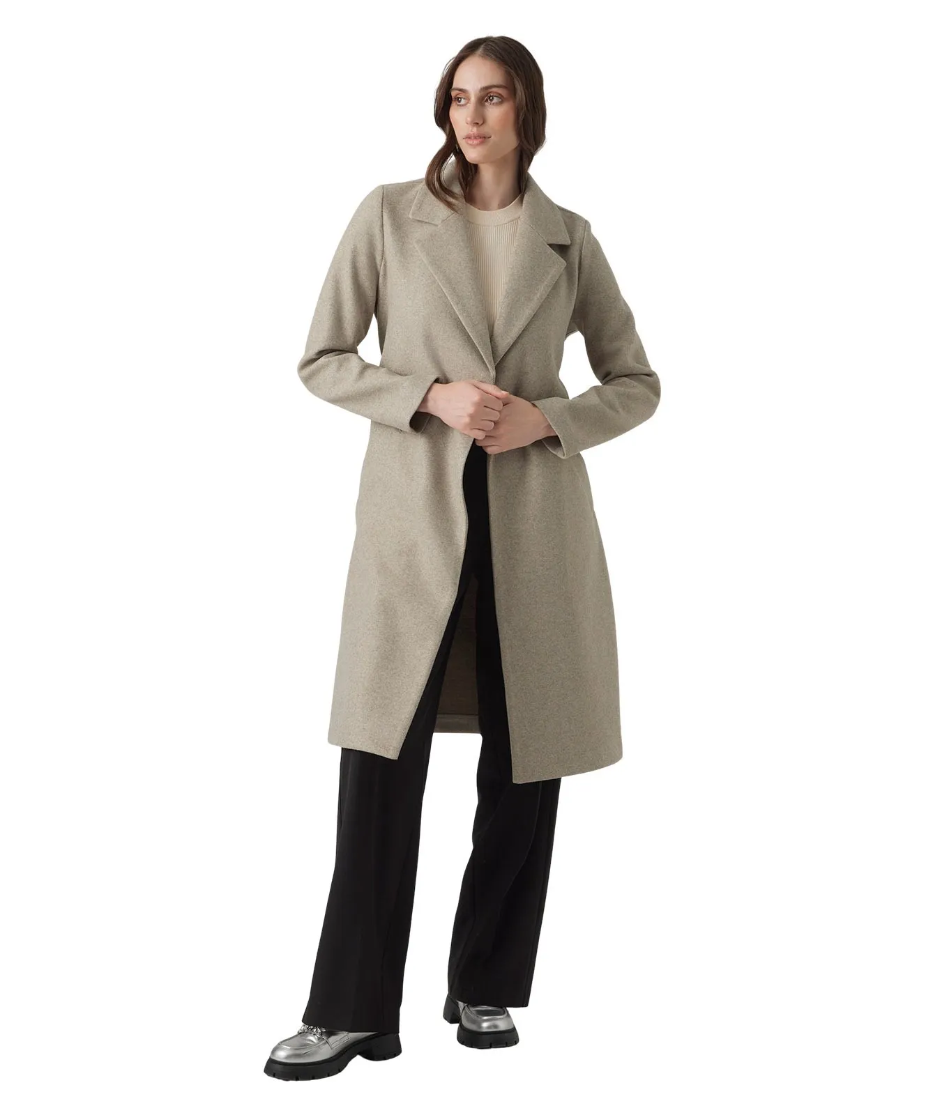 Damen Jacke Fortuneaya Long Coat von Vero Moda in Silver Mink