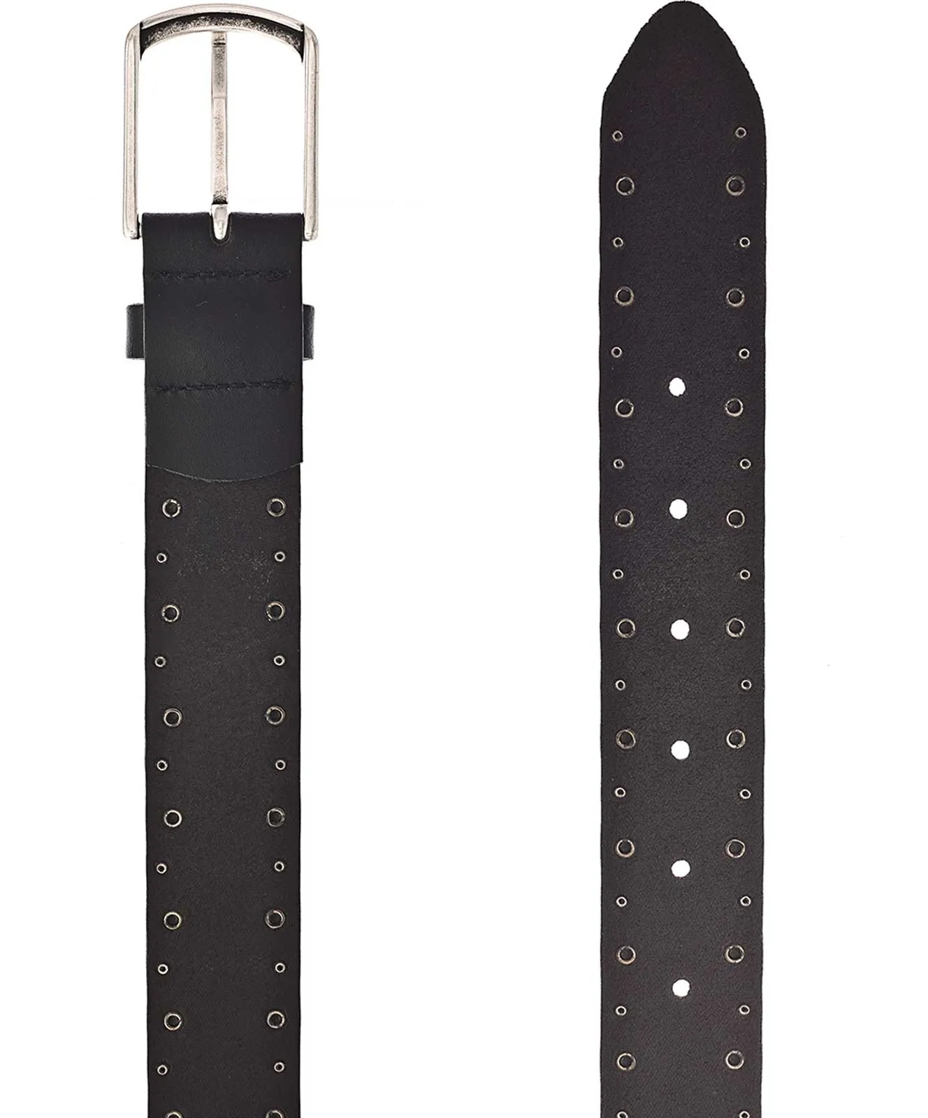 Damen Gürtel 35mm Ledergürtel mit Nieten von Mustang in Schwarz