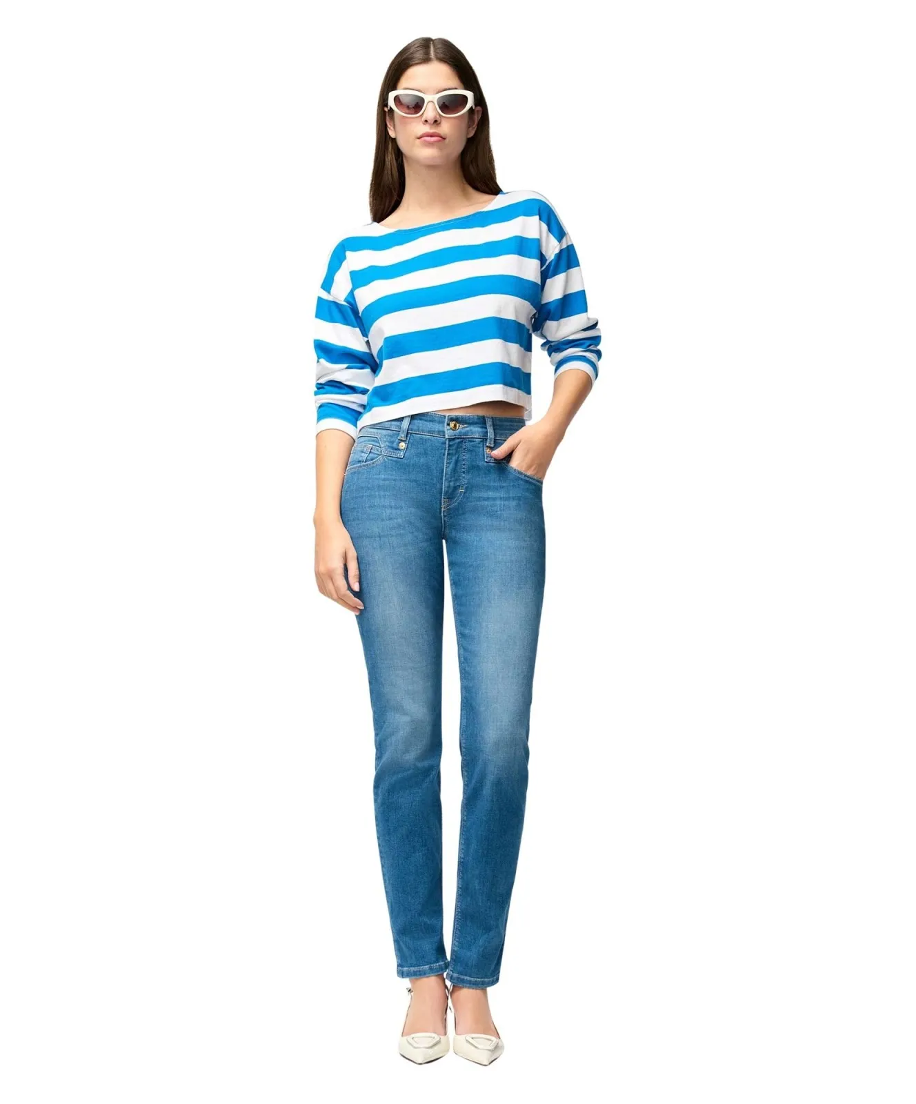 Damen Jeans Rich Slim von MAC in Chic Cobalt Used