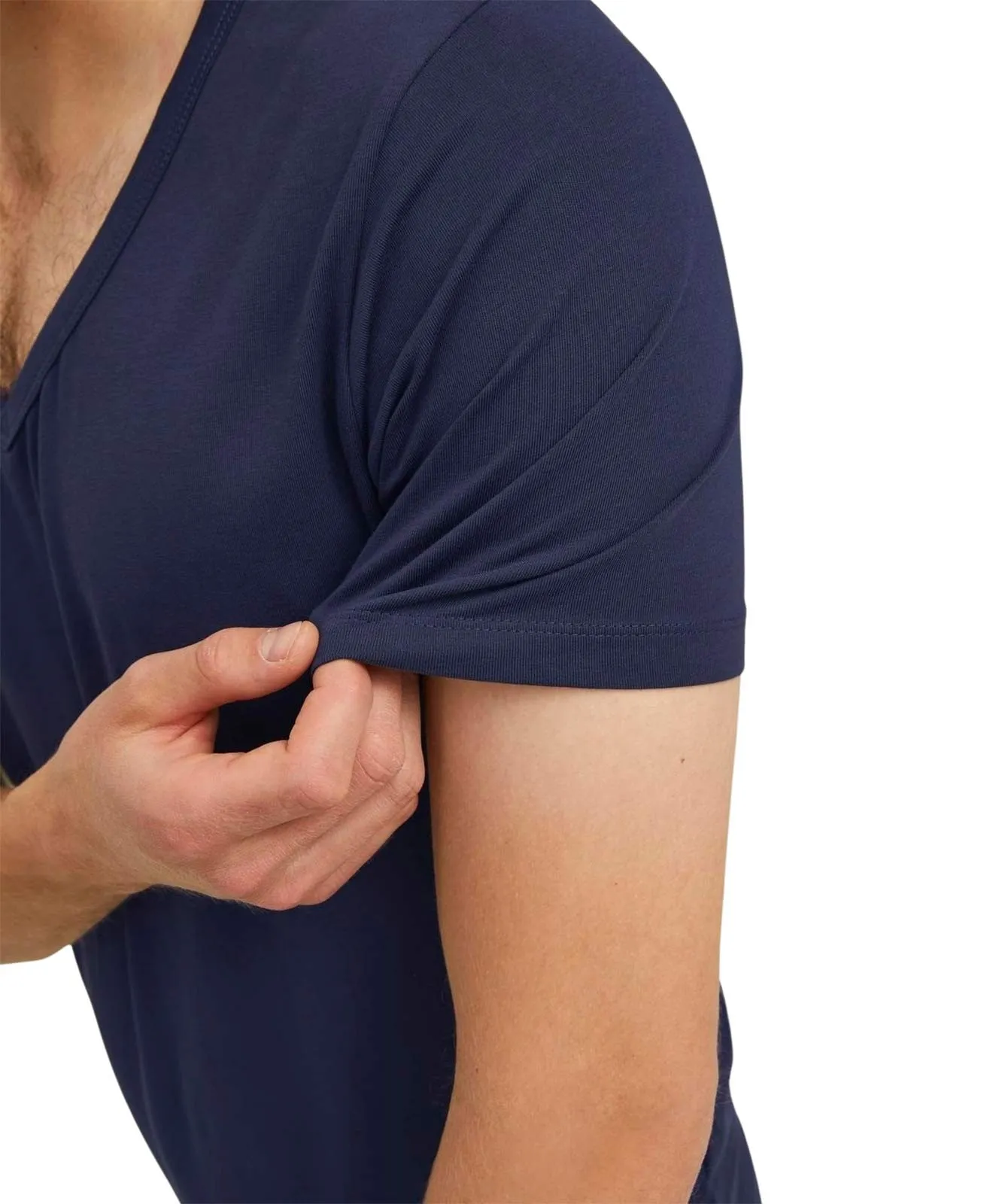Herren Shirt Basic V-Neck von Jack & Jones in Navy Blue