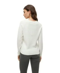 Vero Moda Strickpullover Doffy in Weiß mit Rundhals