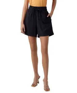 Vero Moda Shorts Carmen mit hohem Taillenbund in Schwarz