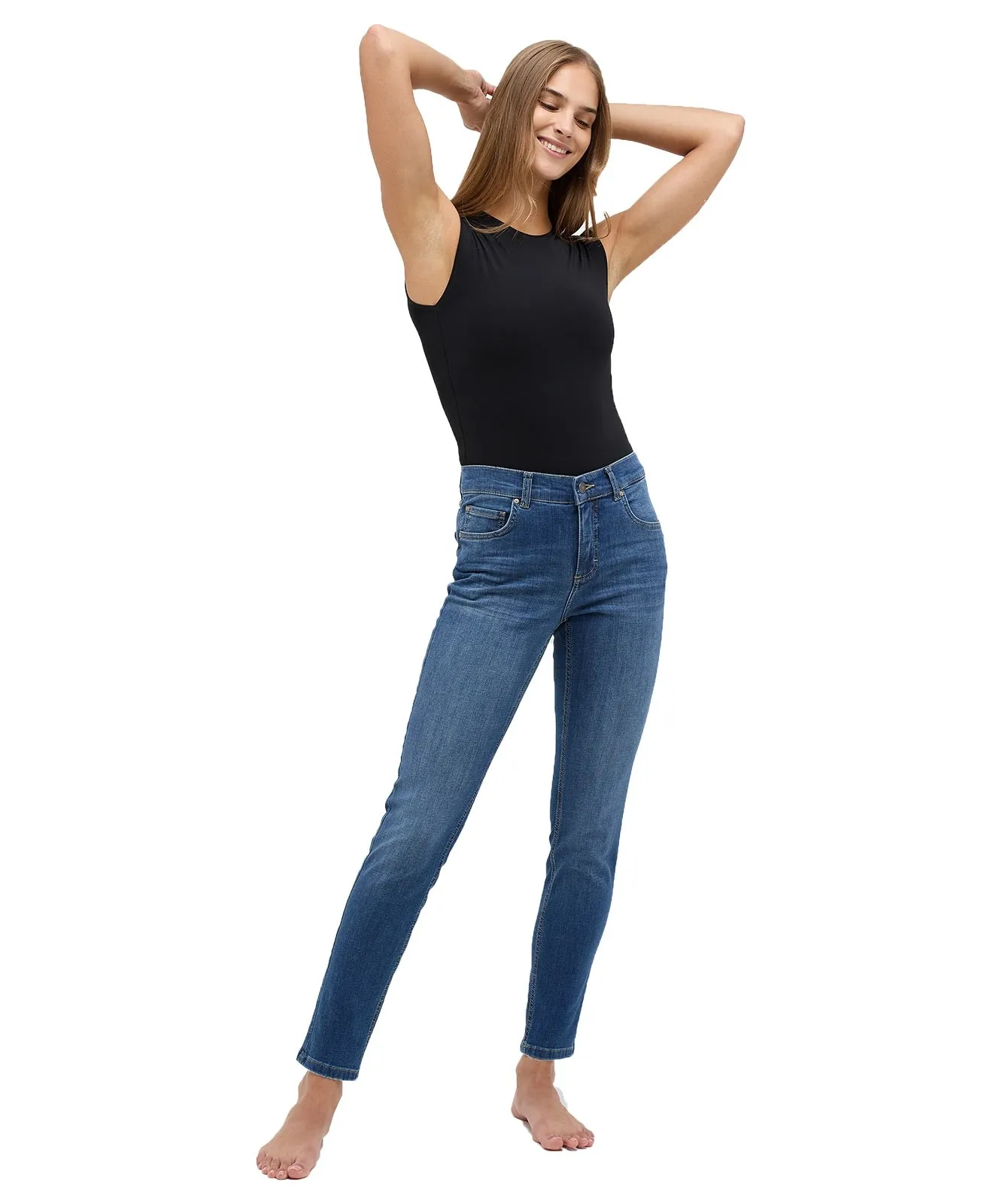 Damen Jeans Skinny von Angels in Mid Blue Used