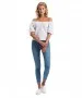Damen Jeans Judy von Cross in Mid Blue Washed
