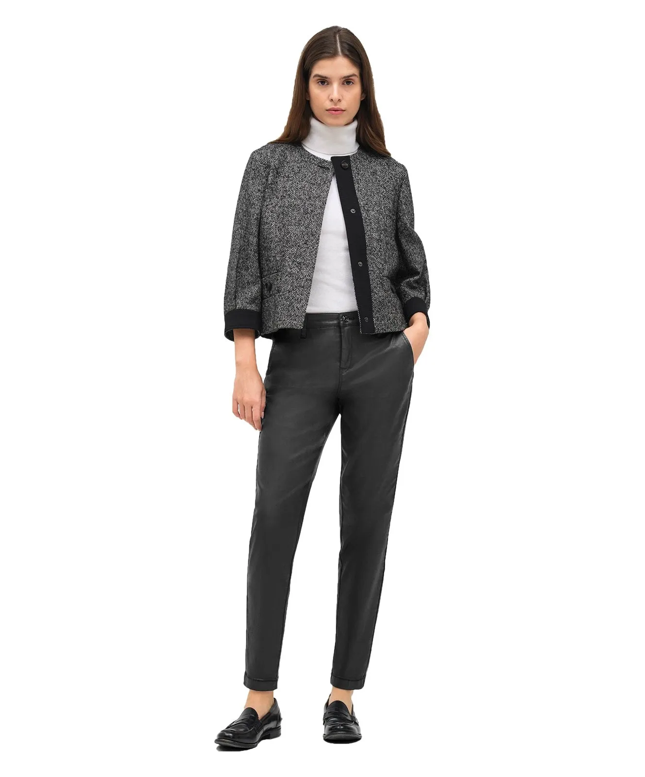 Damen Hose Chino Turn Up von MAC in Black