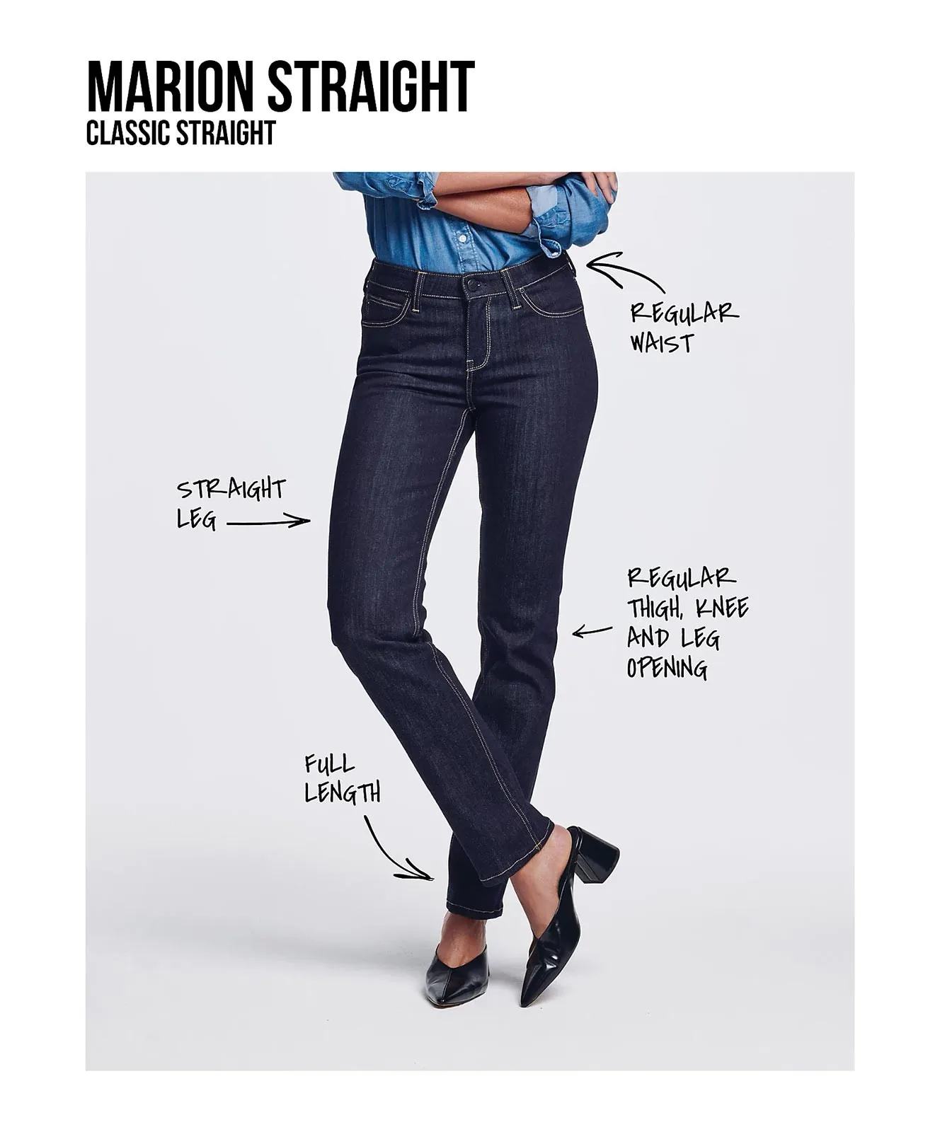 Damen Jeans Marion Straight von Lee in Black Rinse