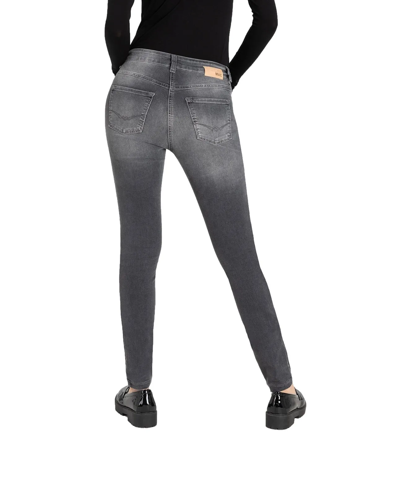 Damen Jeans Dream Skinny Chain Galloon von MAC in Ash Net Wash