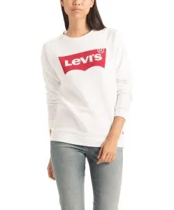 LEVI'S Pullover mit Rundhalsausschnitt und Grafikprint in Weiss