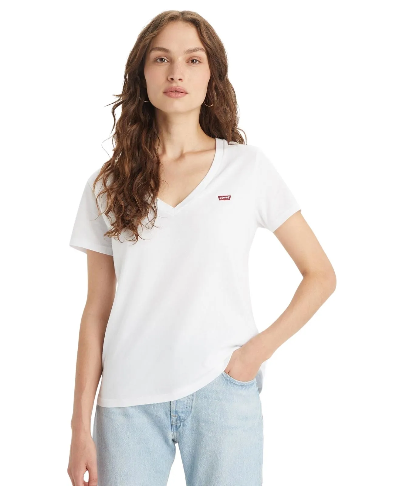 Damen Shirt Perfect V-Neck Tee  von Levis in White