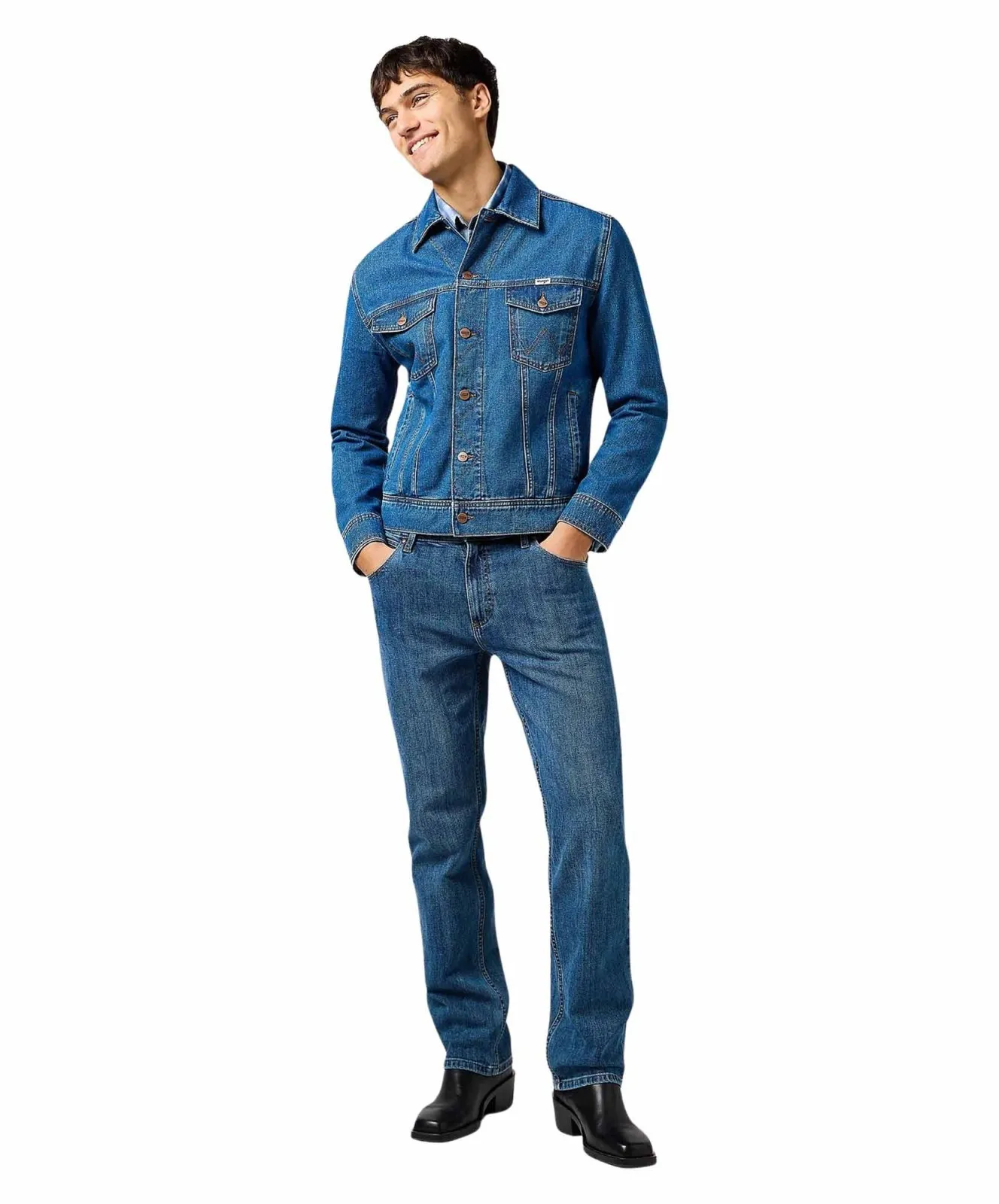 Herren Jacke Classic Denim Jacket von Wrangler in Stonewash