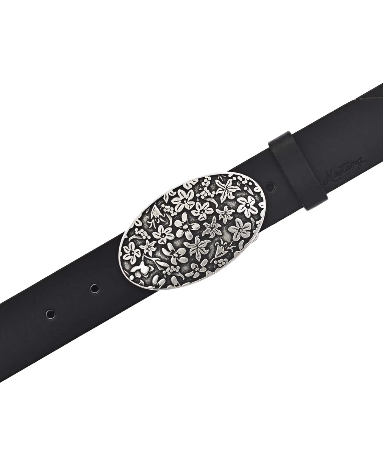 Damen Gürtel 4cm Ledergürtel mit Schließe von Mustang in Black