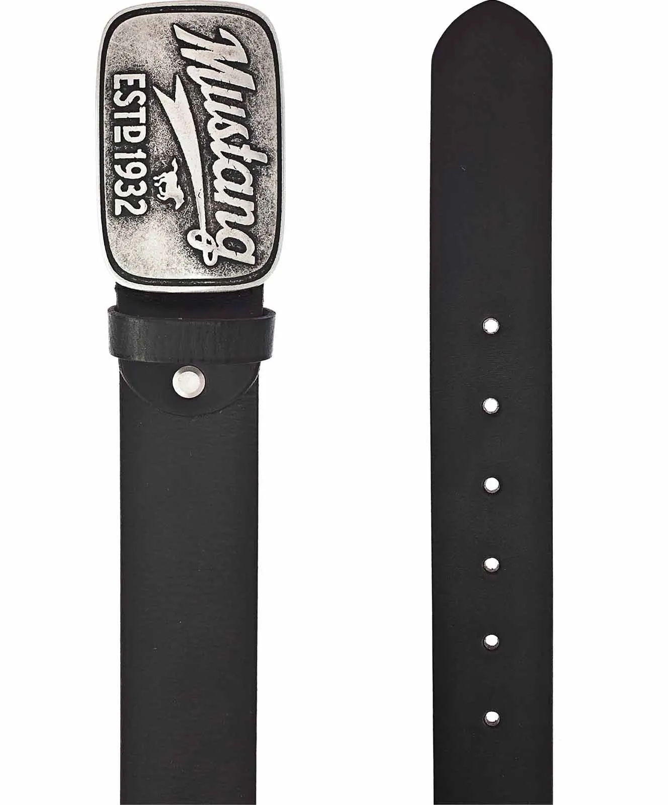 Herren Gürtel 4cm Gürtel aus Echtleder  von Mustang in Black