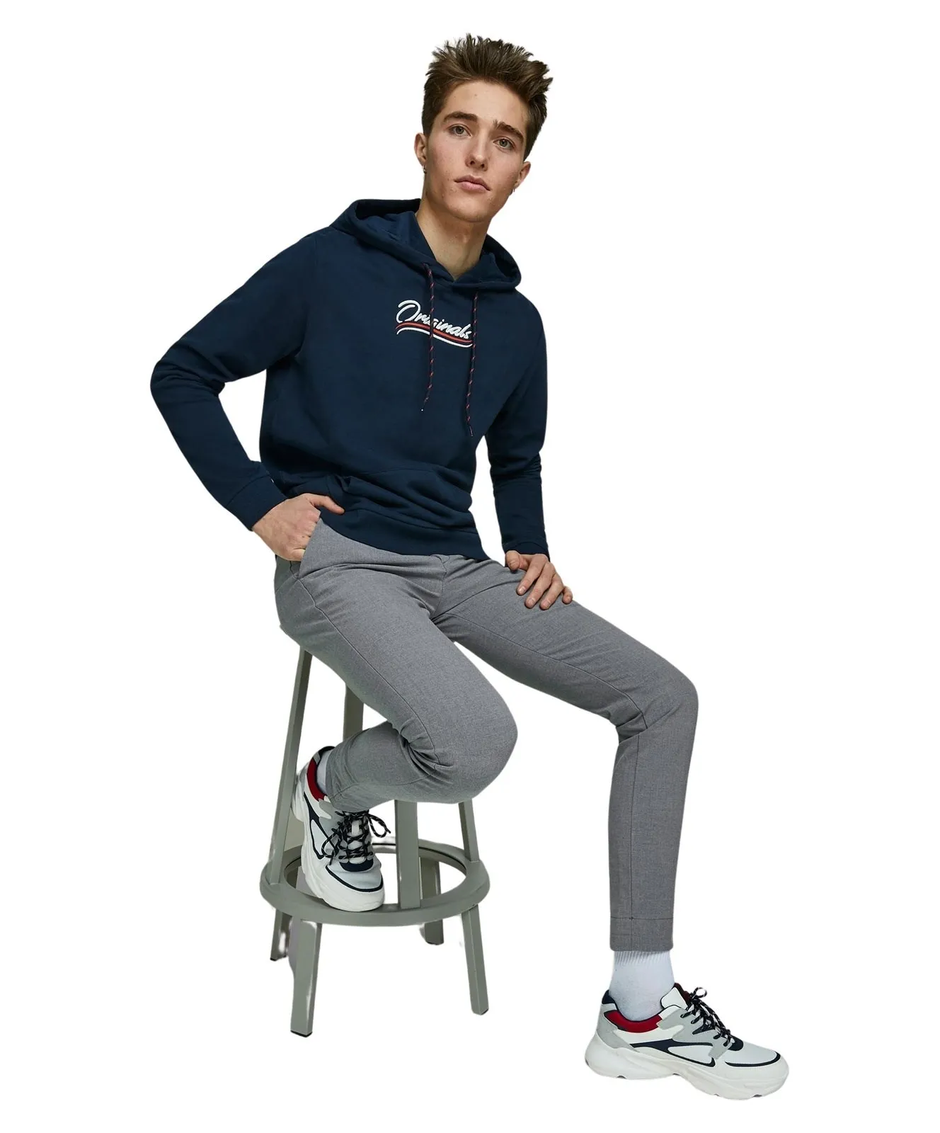 Herren Hose Marco Connor von Jack & Jones in Grey Melange