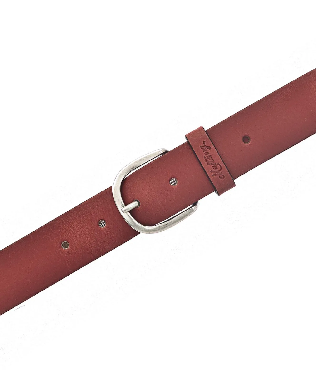 Damen Gürtel 35 mm Ledergürtel mit geprägtem Logo von Mustang in Rot