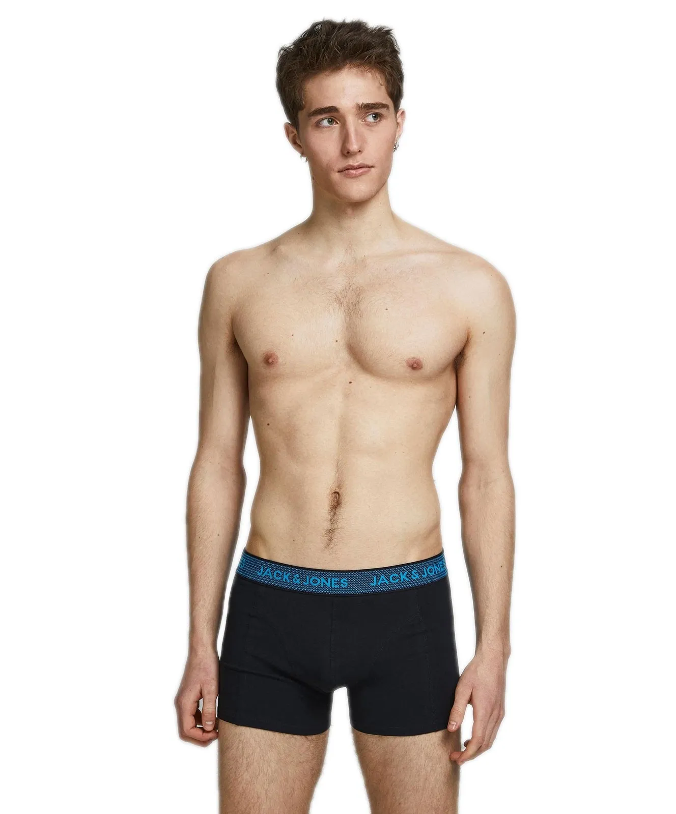 Herren Unterwäsche Waistband Trunks 3 Pack von Jack & Jones in Asphalt