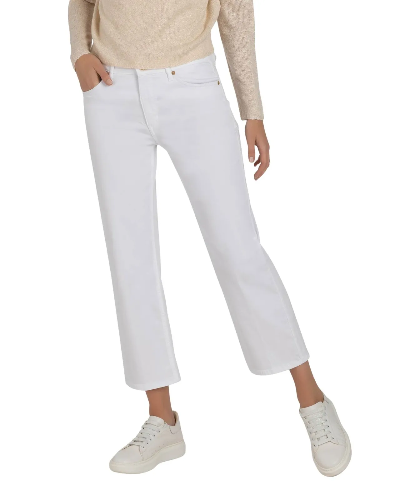 Damen Jeans Culotte von MAC in White Denim