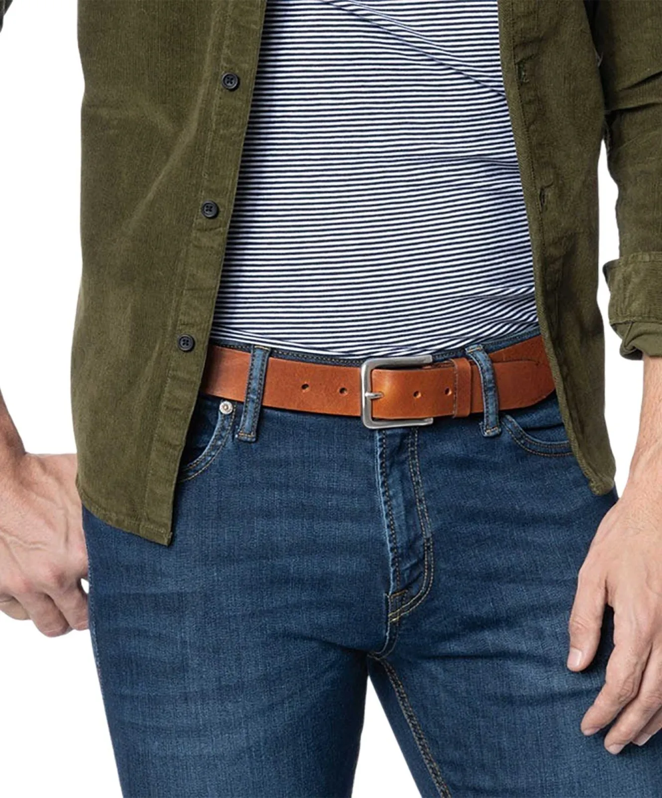 Herren Gürtel 3,5cm Walkleder Gürtel von Bernd Götz in Cognac