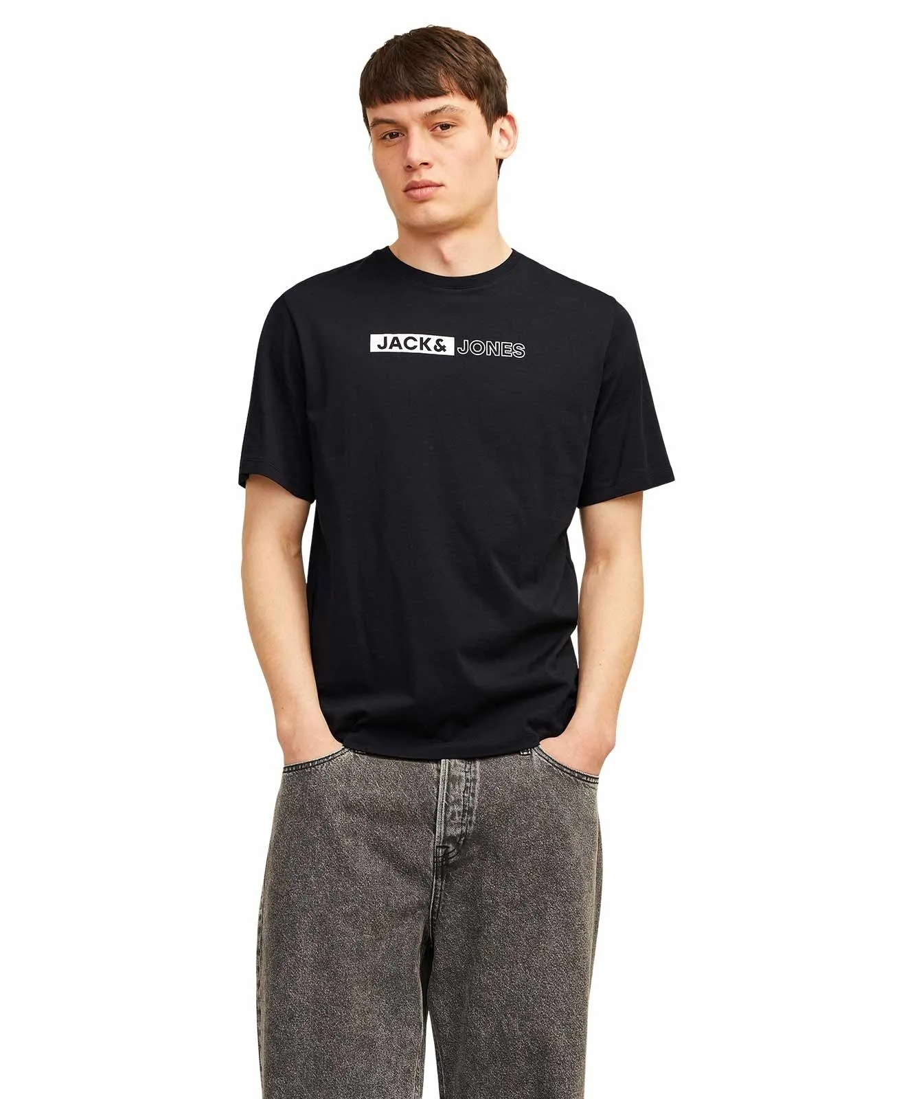 Herren Shirt Corp Logo Tee von Jack & Jones in Black PLAY 5