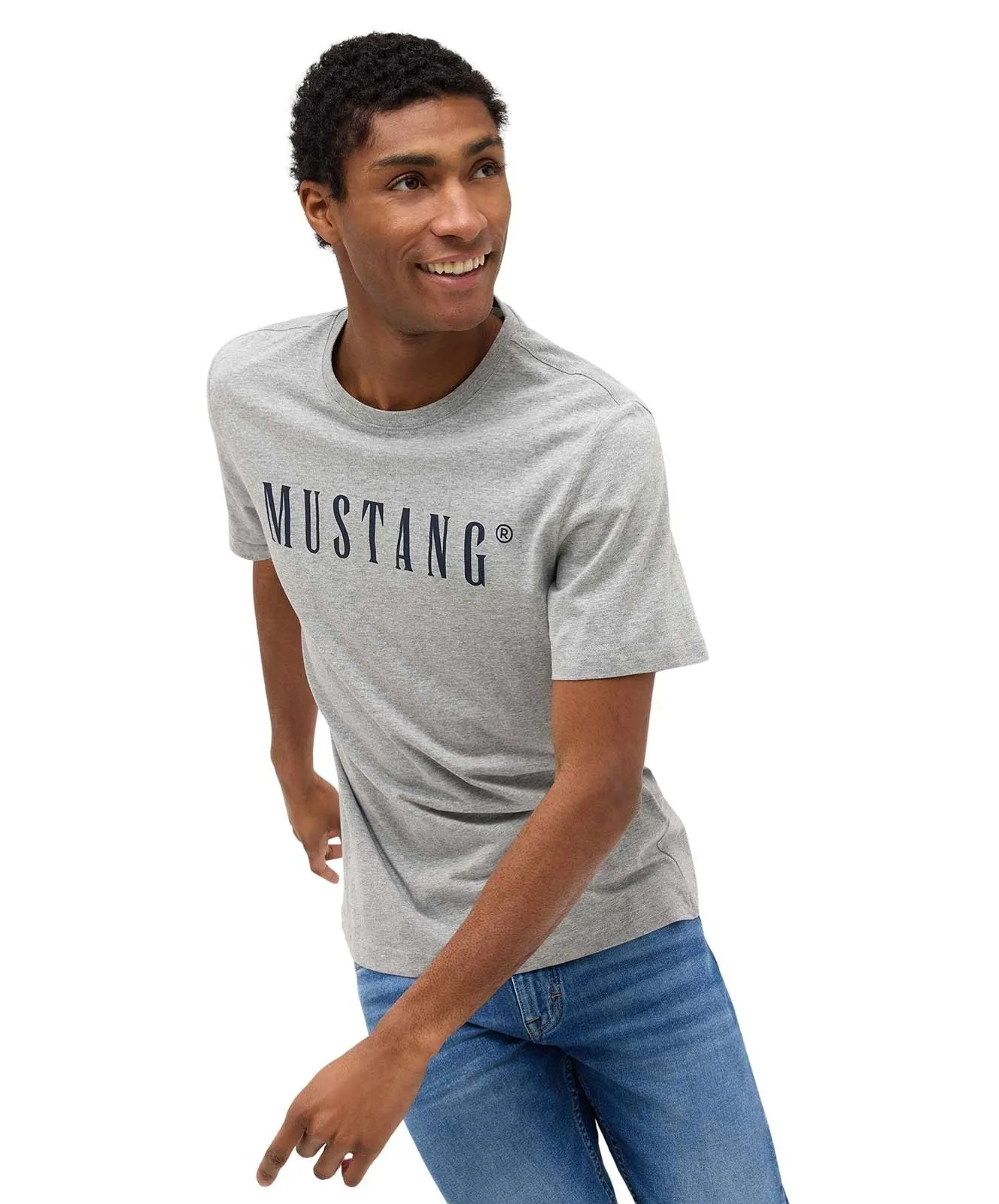 Herren Shirt Austin von Mustang in Mid Grey Melange