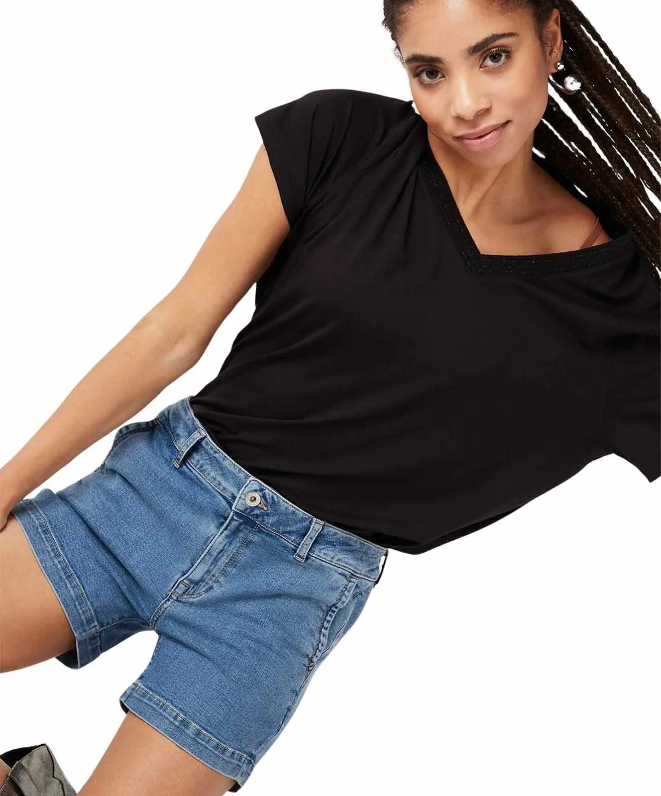 Damen Jeans Arya von Cross in Mid Blue