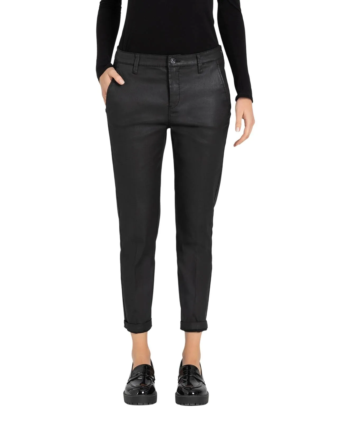 Damen Hose Chino Turn Up von MAC in Black