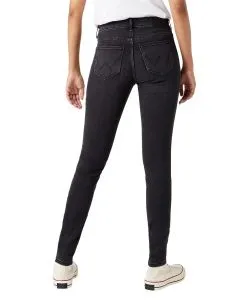 Wrangler Jeans Skinny Fit in schwarzem Soft Nights Denim