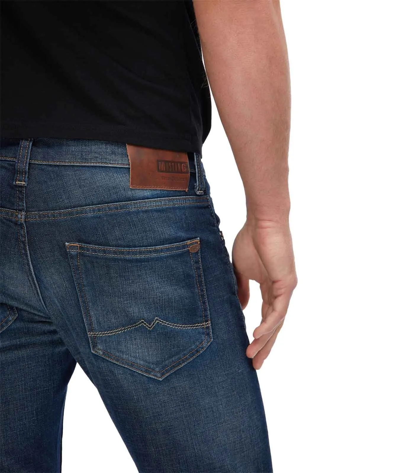 Herren Jeans Oregon Tapered von Mustang in Dark Rinse Used