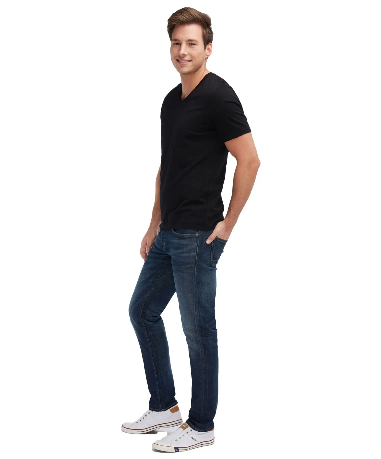 Herren Jeans Oregon Tapered von Mustang in Dark Rinse Used