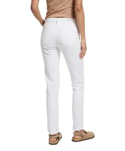 Cross Anya Jeans Slim Fit mit hohem Bund in Weiß 