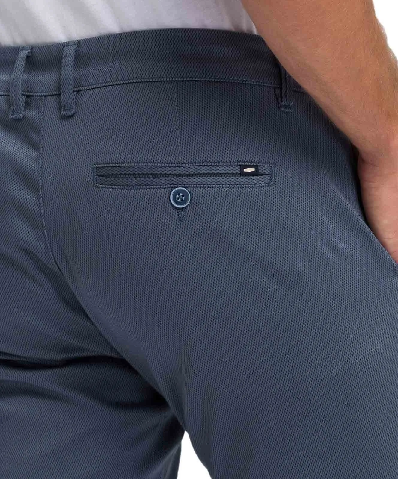 Herren Hose Chino Pants von Cross in Blue Structured