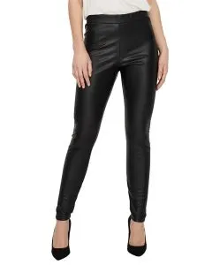 Vero Moda Lederimitathose Gana in Schwarz