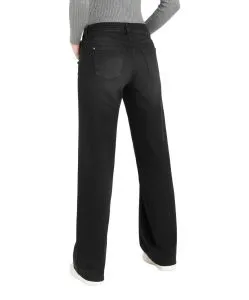 Mac Dream Wide Leg Jeans in schwarzer Wachung