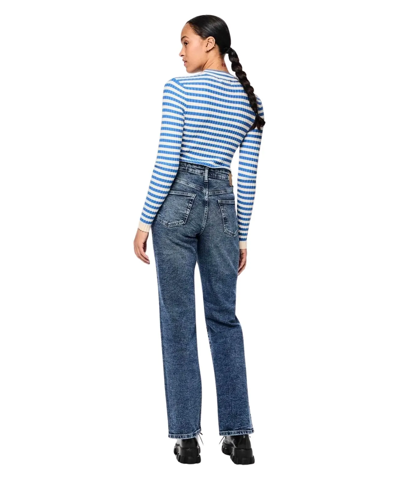 Damen Jeans Kelly von Pieces in Medium Blue