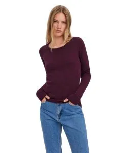 Vero Moda Rundhalspullover Care in Dunkelrot