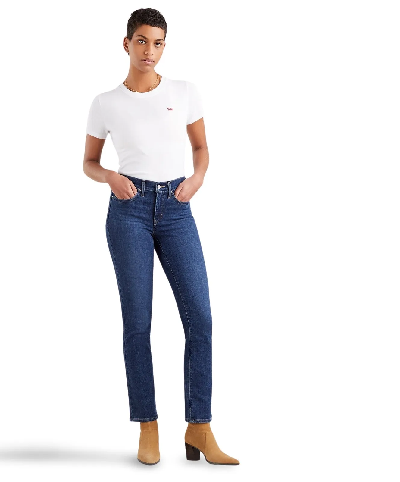 Damen Jeans 314 Shaping Straight von Levis in Lapis Dark Horse