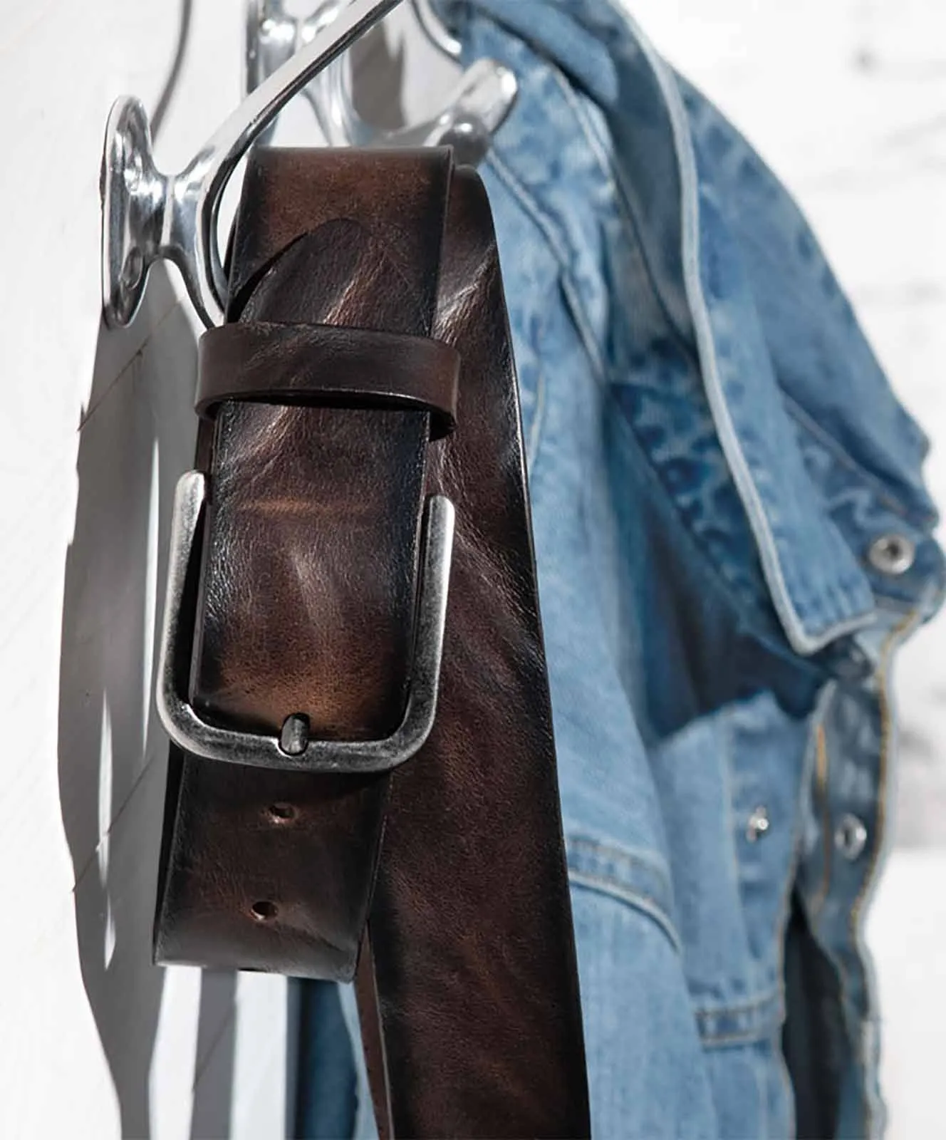 Herren Gürtel 402853 - 4cm Walkledergepr. Gürtel von Bernd Götz in Dunkelbraun
