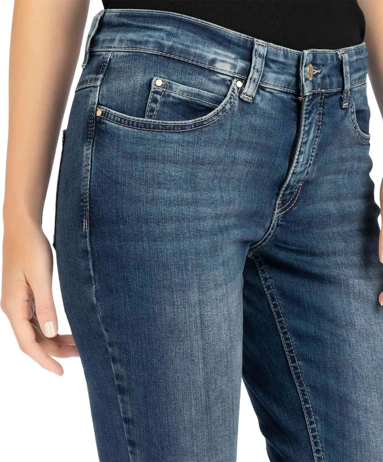 Damen Jeans Dream Skinny Authentic von MAC in Authentic Blue Open Hem